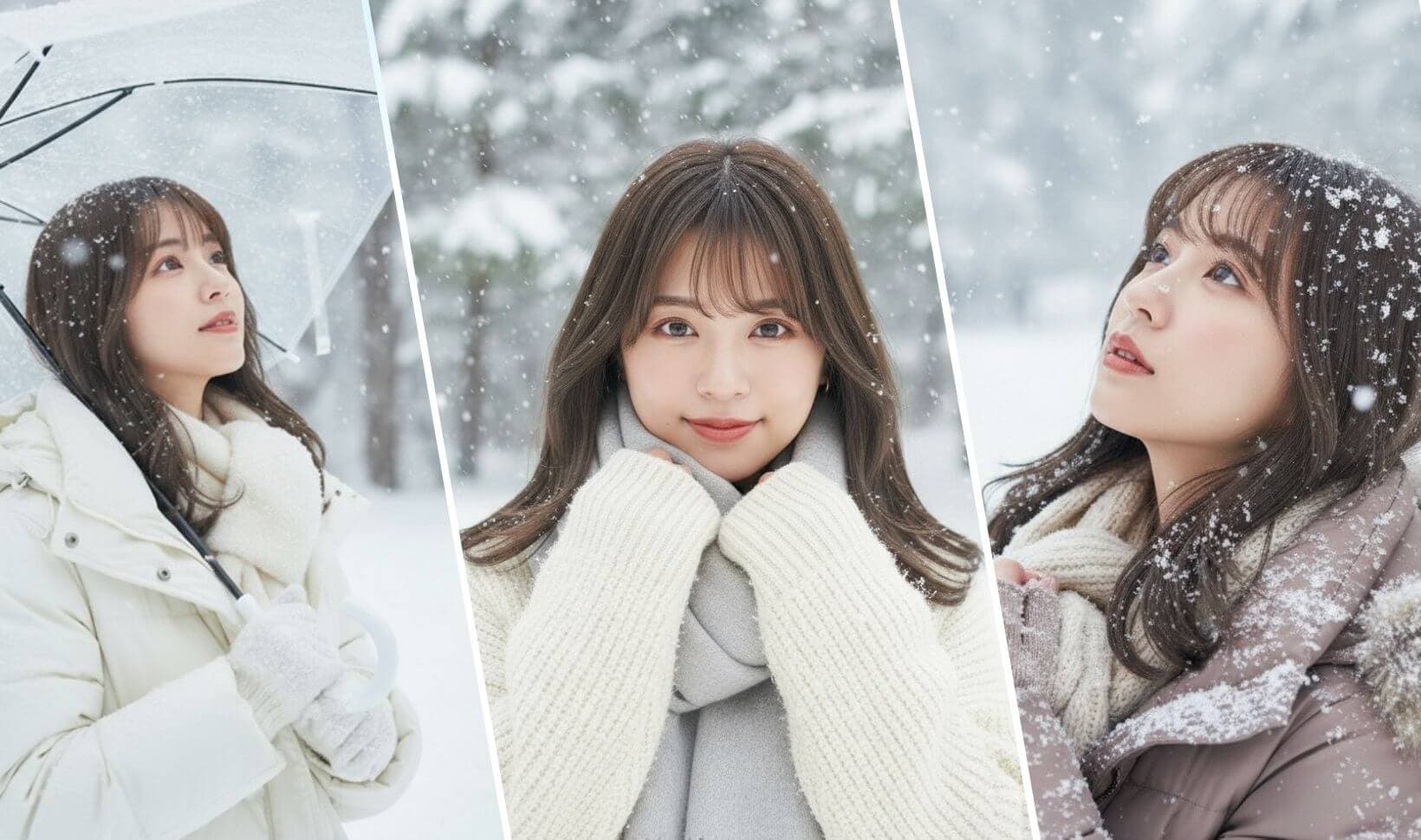 AI Snow Photo Generator winter effect showcase